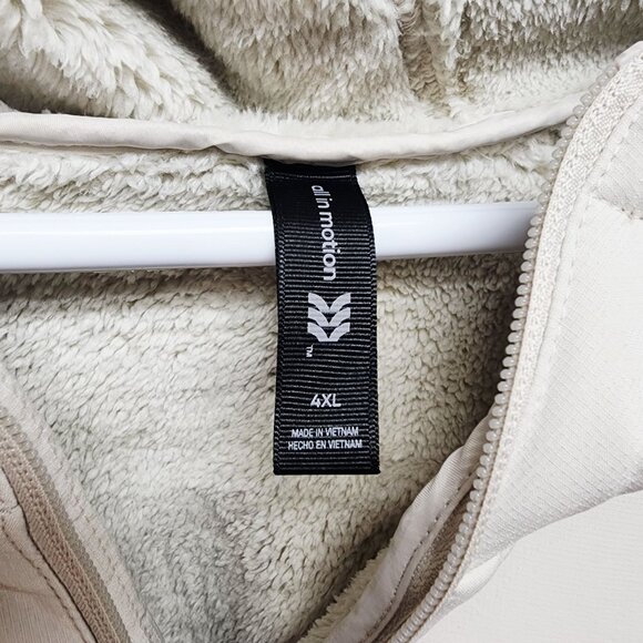 Softshell Fleece Men's Jacket Hood Size 4XL All In Motion Beige Warm Outerwear - Picture 3 of 9